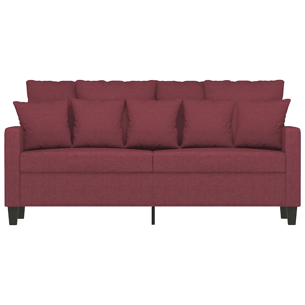 Divano a 2 Posti Rosso Vino 140 cm in Tessuto 359273