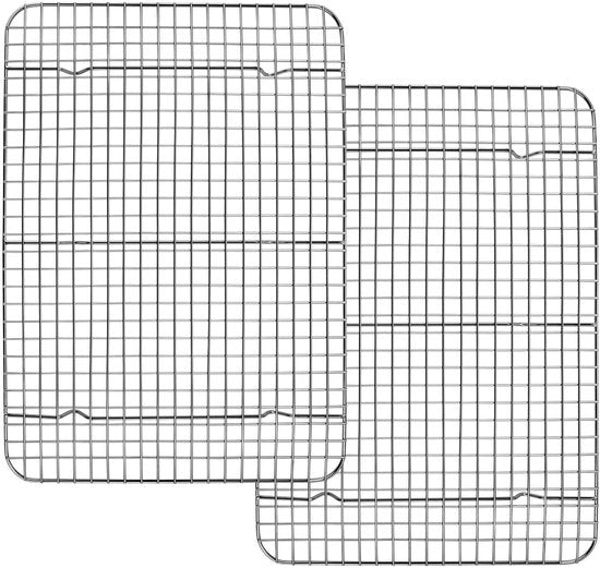 Raccoglitore per piatti, Rettangolare, in acciaio inossidabile, Riciclabile, per piatti, grigliare, raffreddare, resistente all'acqua calda, 38,9 x 28,5 x 2 cm, 2 pezzi