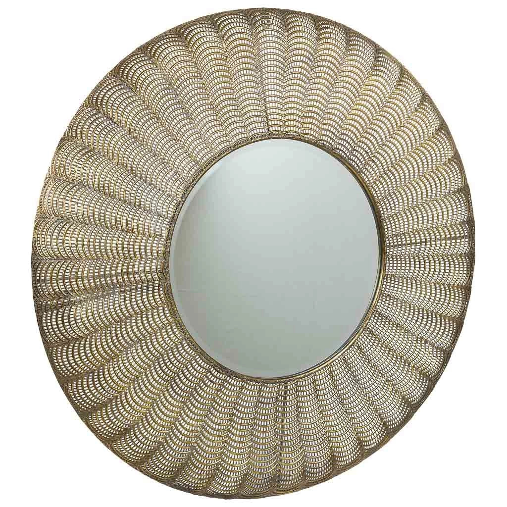 Specchio da parete in metallo dorato 80,5x5,5x80,5h