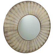 Specchio da parete in metallo dorato 80,5x5,5x80,5h