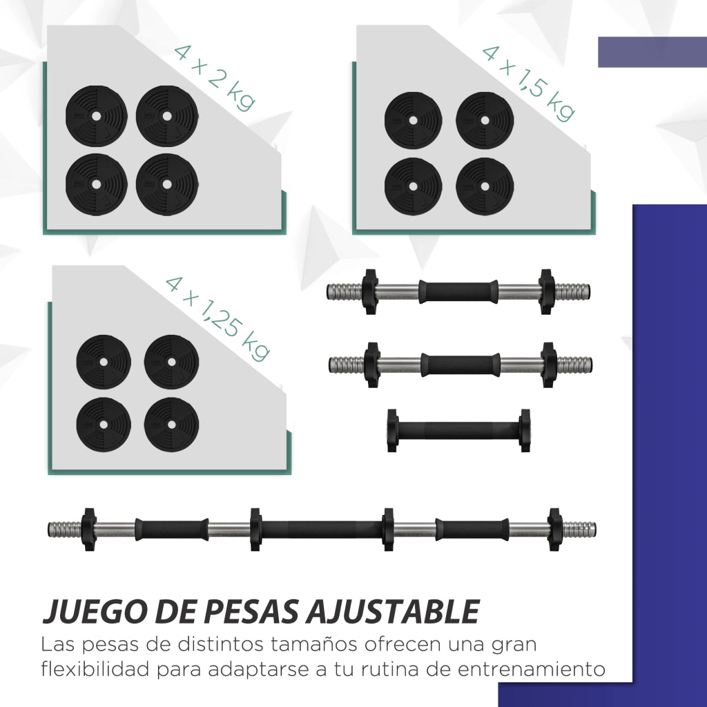 Set di manubri 20kg 2 in 1 ¨C zephmum ¨C Nero Verde