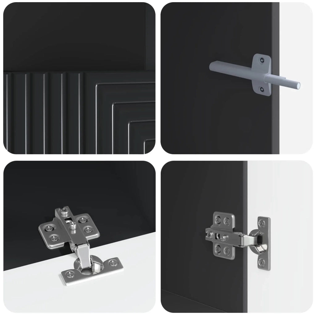 Mobile TV LED a 3 pezzi Nero Legno ingegnerizzato 3416675