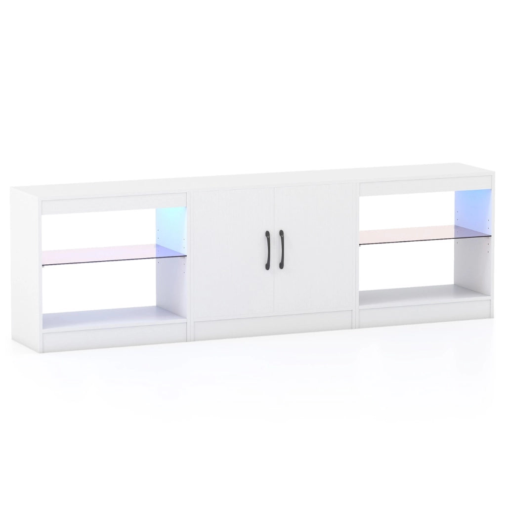 Supporto tv modulare centro di intrattenimento 3 in 1 con luci led, Supporto per soggiorno e camera da letto Bianco-Mobili porta TV
