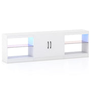 Supporto tv modulare centro di intrattenimento 3 in 1 con luci led, Supporto per soggiorno e camera da letto Bianco-Mobili porta TV