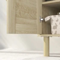 Mobile bagno sottolavabo mobile sottolavabo ante in rattan piedi in legno di pino 2 livelli 60 x 30 x 60 cm quercia