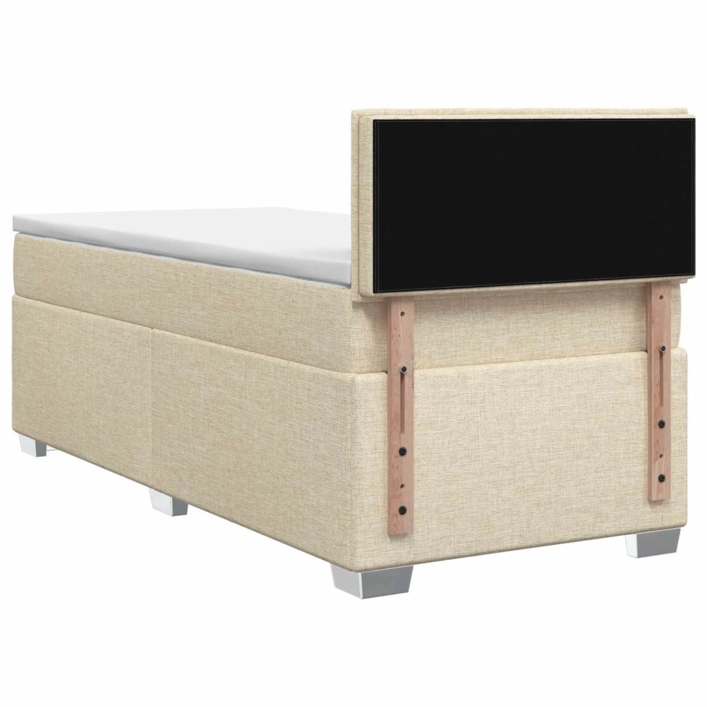 Letto con Box Spring, Materasso e LED Crema 100 x 200 cm 3451887