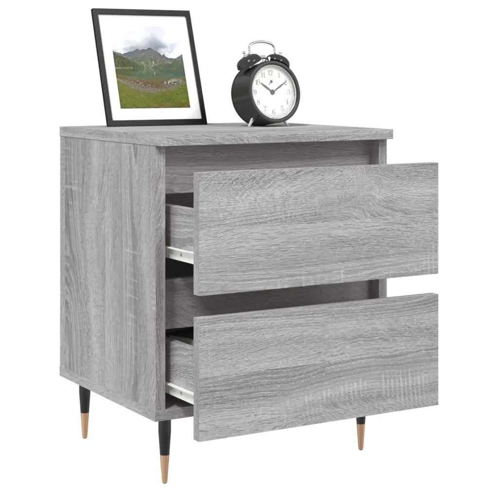 Comodino Grigio Sonoma 40x35x50 cm in Legno Multistrato 826872