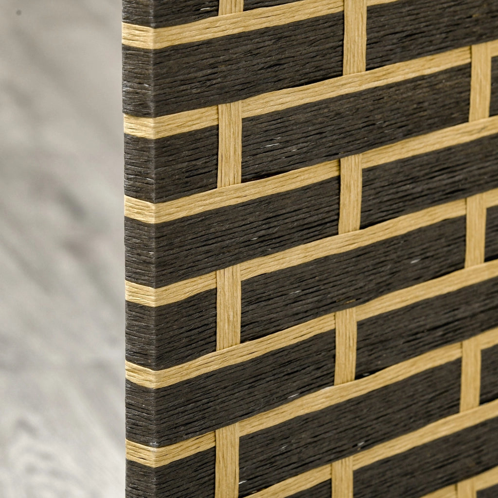 Paravento 4 Pannelli Pieghevole ¨C Xylo ¨C Legno Pioppo Fibre Carta Intrecciata 180x180cm Marrone