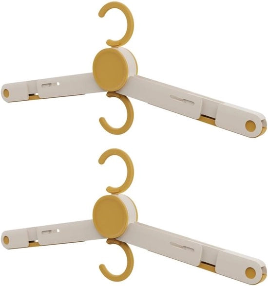 Due hanger per asciugamano pieghevoli, appoggio asciugamano portatile per camera da letto, bagno, viaggio, campeggio - giallo