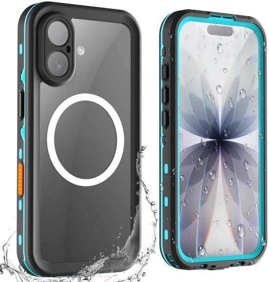 Custodia iPhone 17 - IP68 - Resistente all'acqua - Resistente agli urti - Resistente agli impatti - Integrata protezione display - Blu - Custodia cellulare