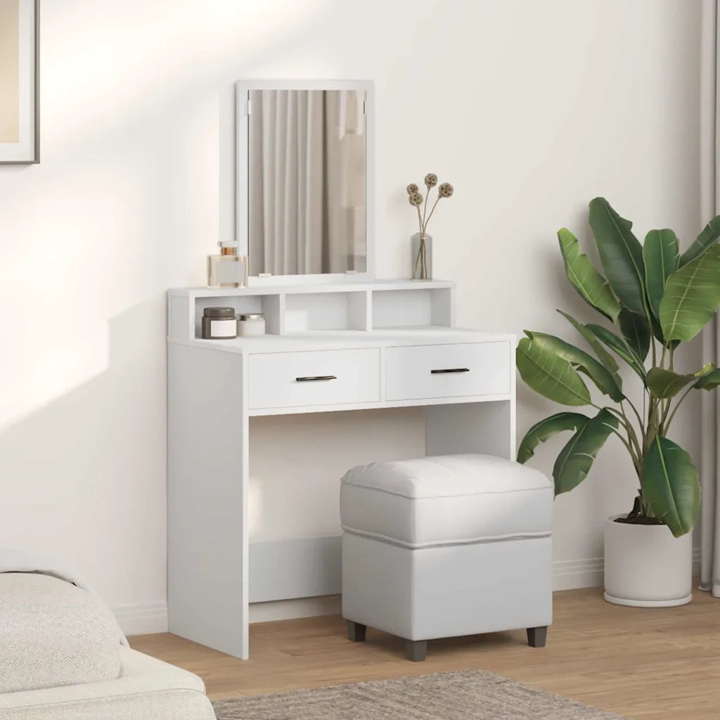 Toeletta | Tavolo da Trucco Bianco 79 x 41 x 140 cm Legno multistrato