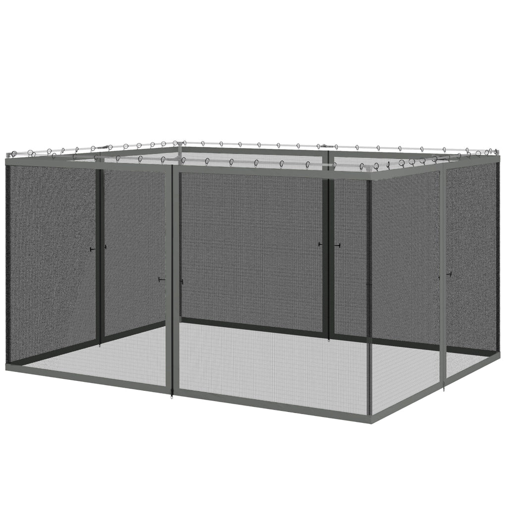 Zanzariere per gazebo giardino ¨C zephmum ¨C 4 pezzi per 3x4m grigio