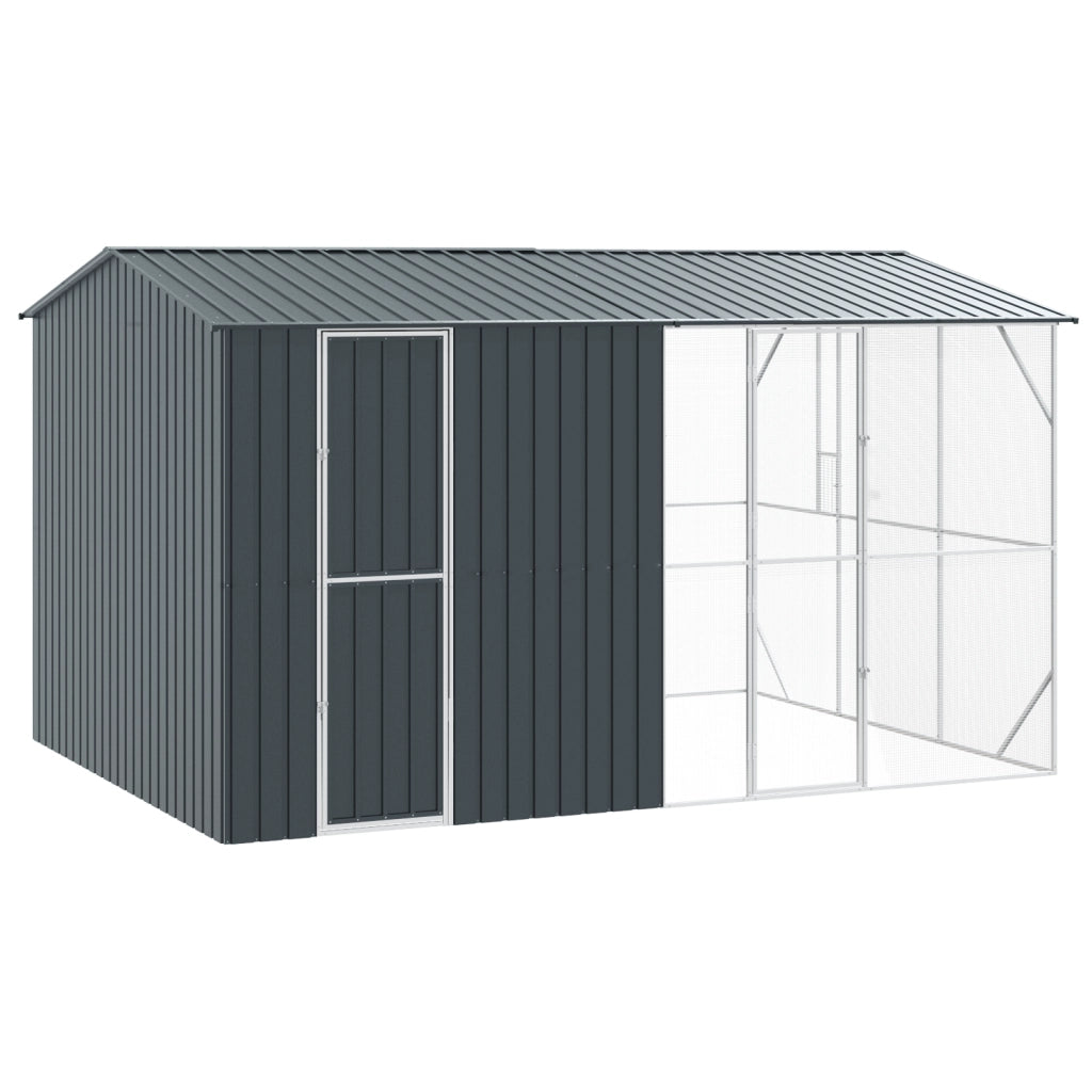 Aviario per Uccelli con Estensione Anthracite 310x442x247 cm in Acciaio