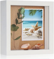 Scatola Ombra Fotoframmento - Ricordo - 1 Unita - Bianco - Legno - 5 x 5