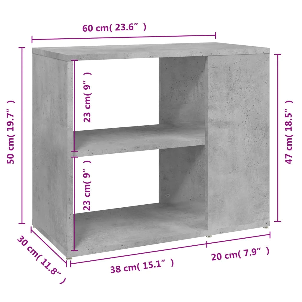 Credenza-Buffet-Armadio da cucina Grigio Cemento 60x30x50 cm in Legno Multistrato