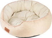 Letto per piccoli cani, accessibile da entrambi i lati, letti per gatti impermeabili all'acqua, rotondi, letti per cani e gatti di dimensioni medie, per tutte le stagioni, 50 x 50 x 15 cm, beige