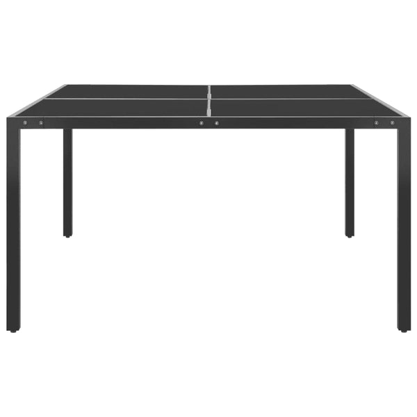 Tavolo da Giardino Antracite 130x130x72 cm in Acciaio e Vetro 313093