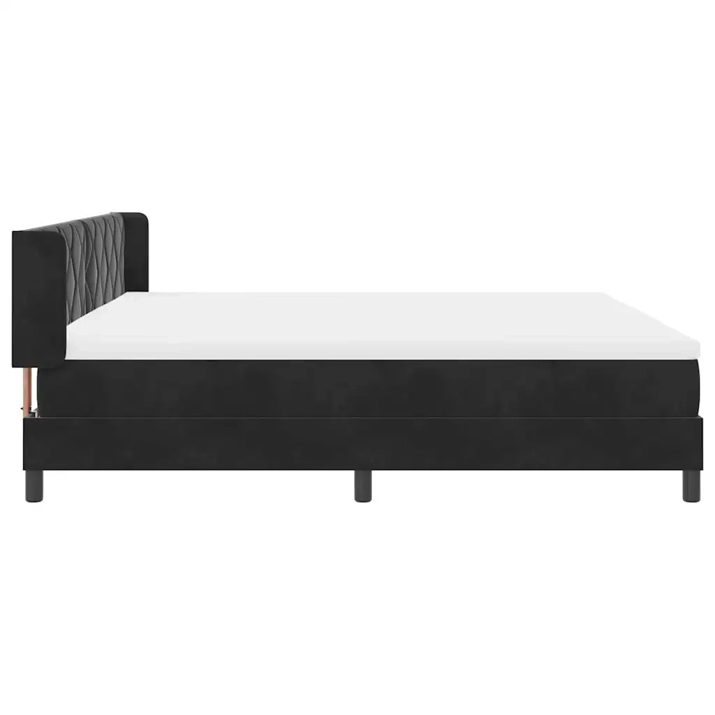 Letto a molle con materasso Nero 200 x 200 cm Poliestere
