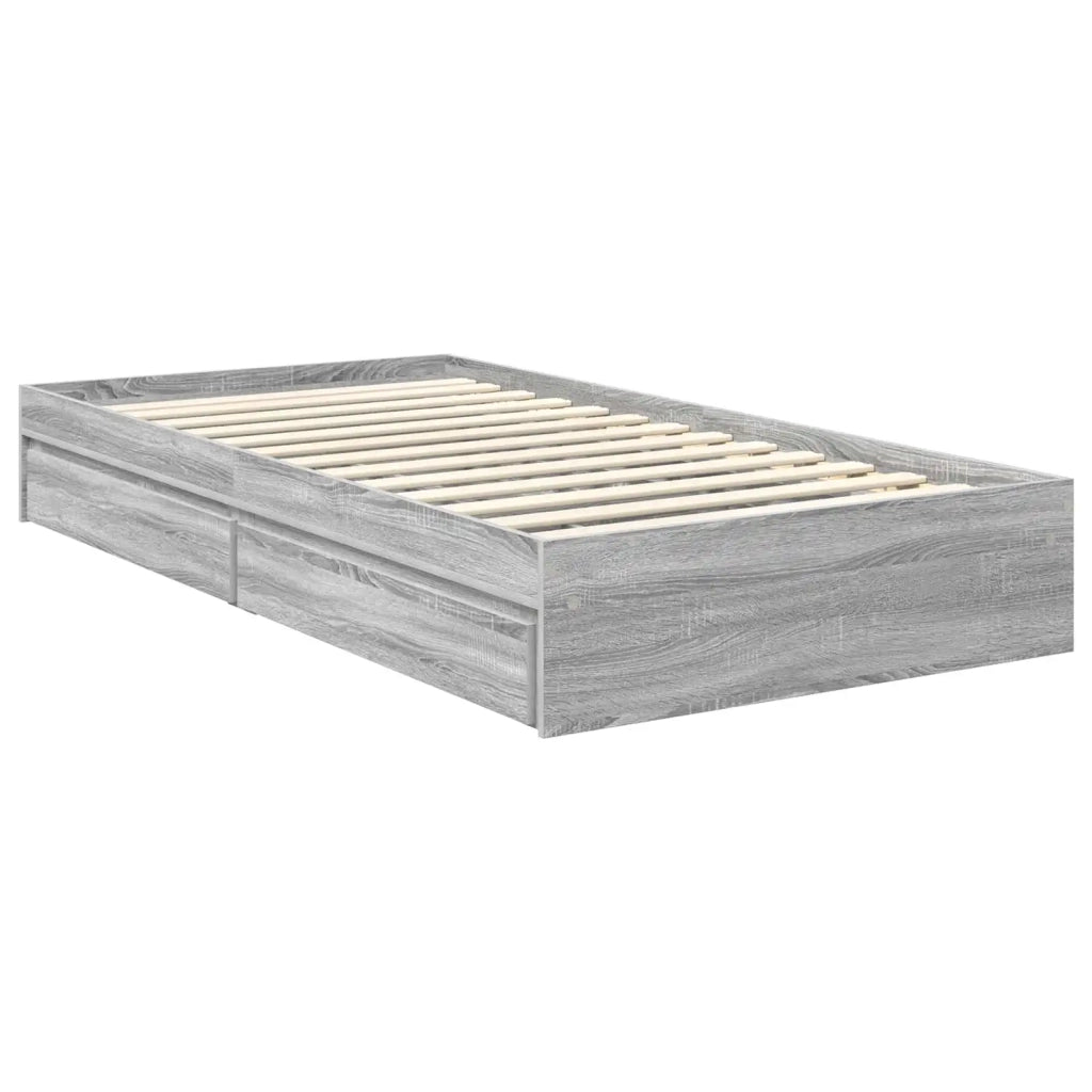 Letto con Contenitore con testiera Grigio Sonoma 100 x 200 cm