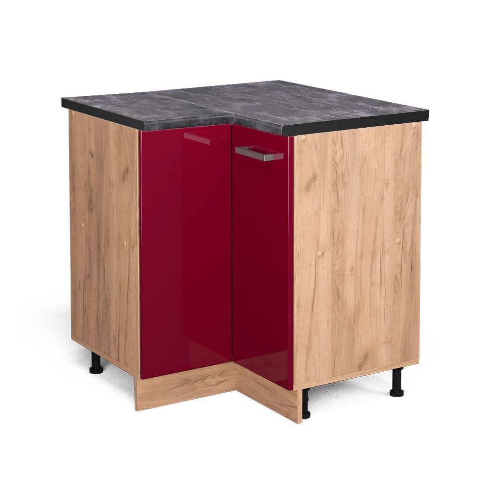 Vicco Mobile ad angolo cucina Rosso lucido 75.6 cm , PL Antracite