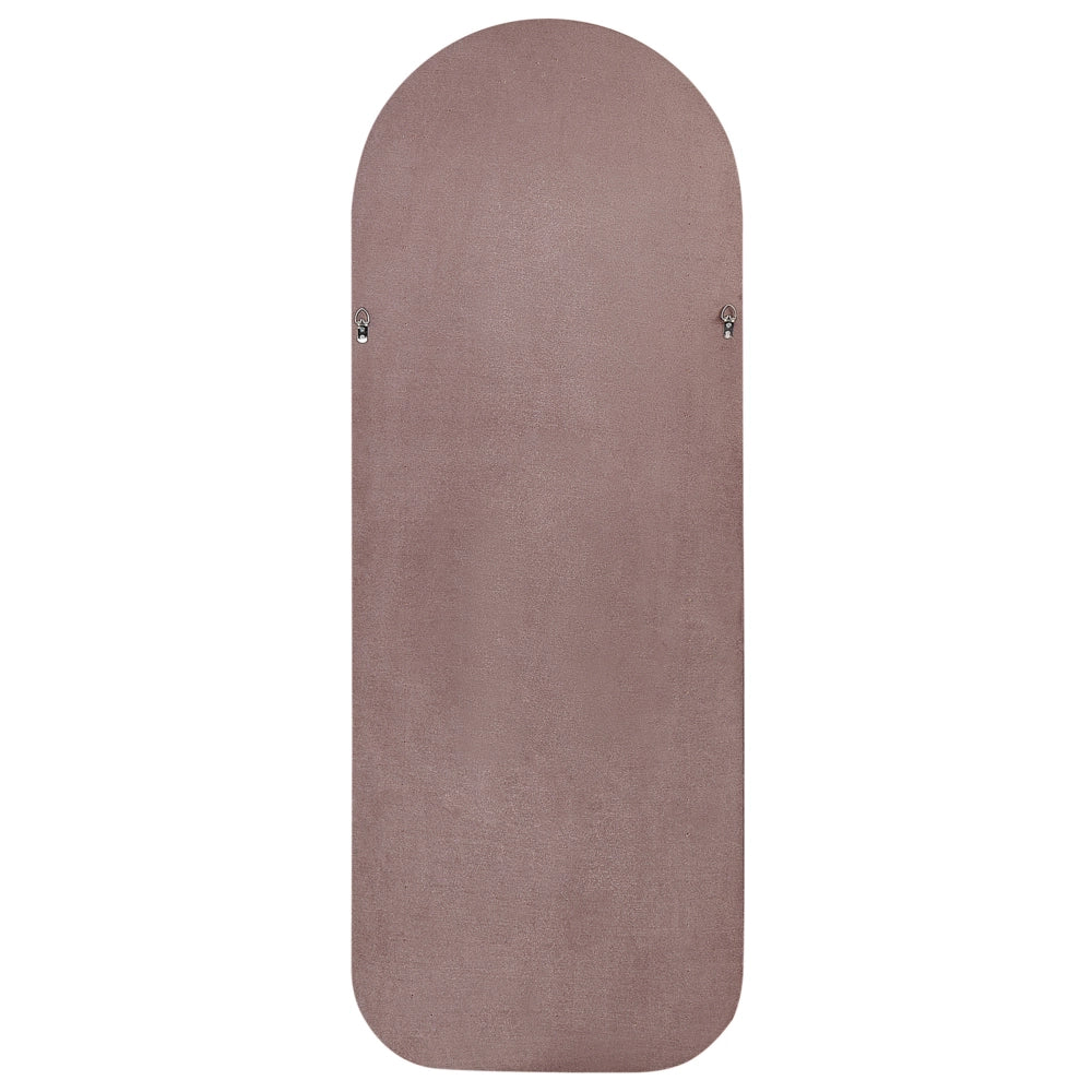 Specchio da parete rosa con cornice in MDF, vetro 60 x 160 cm, forma irregolare, pezzo decorativo da parete, stile moderno.