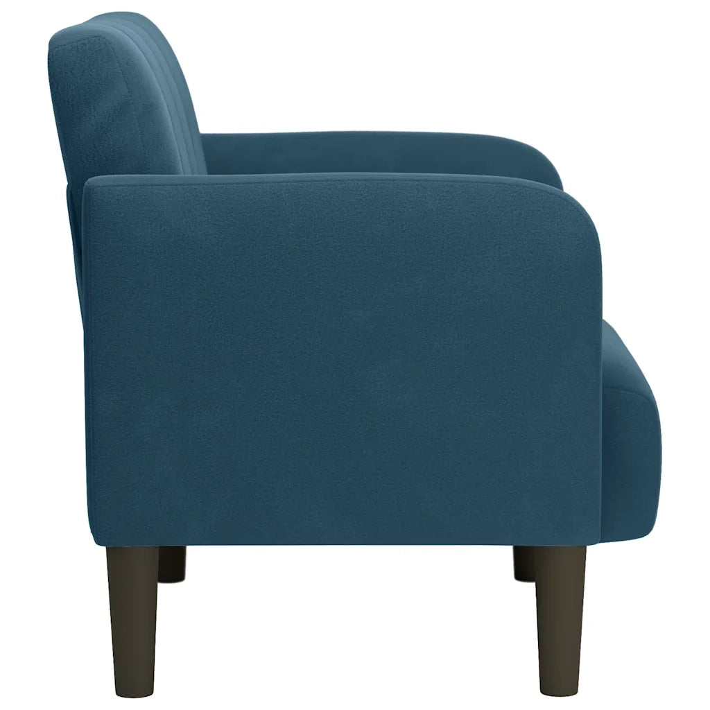 Divano Sedia con Braccioli Blu 54 cm in Velluto
