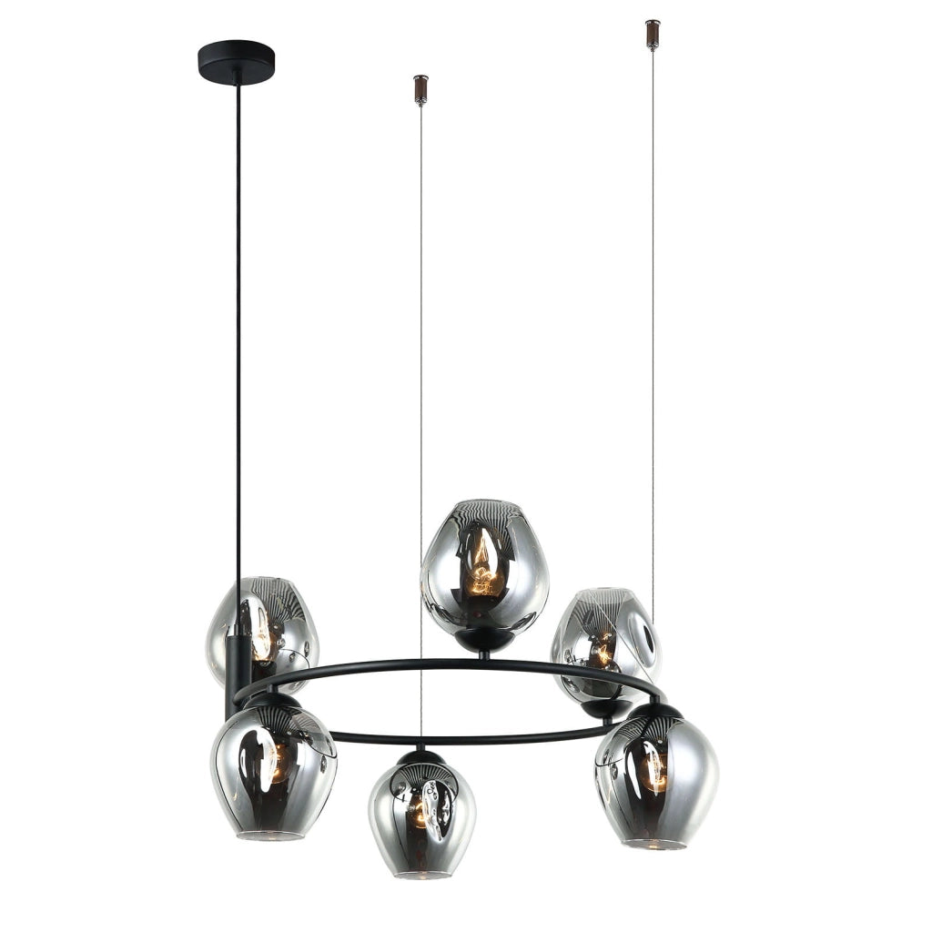 Italux Roxane lampadario moderno nero 4xE27 MDM-4046-4