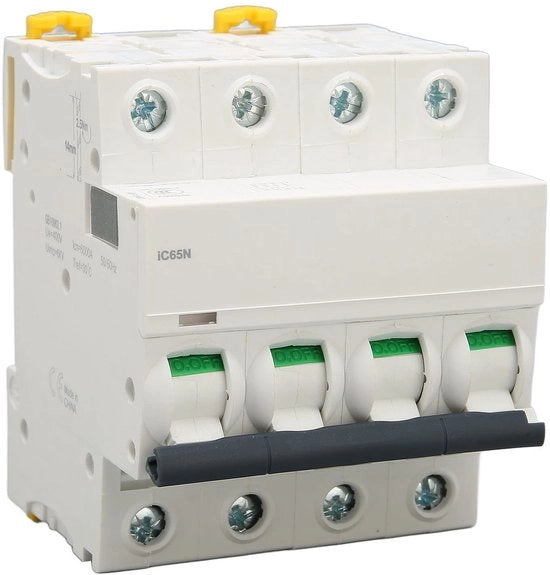 Interruttore di Corrente Miniatto - Protezione Contro Scosse - 4 Poli - 400V - Interruttore Automatico - 40A - Adatto per Applicazioni Civili e Commerciali