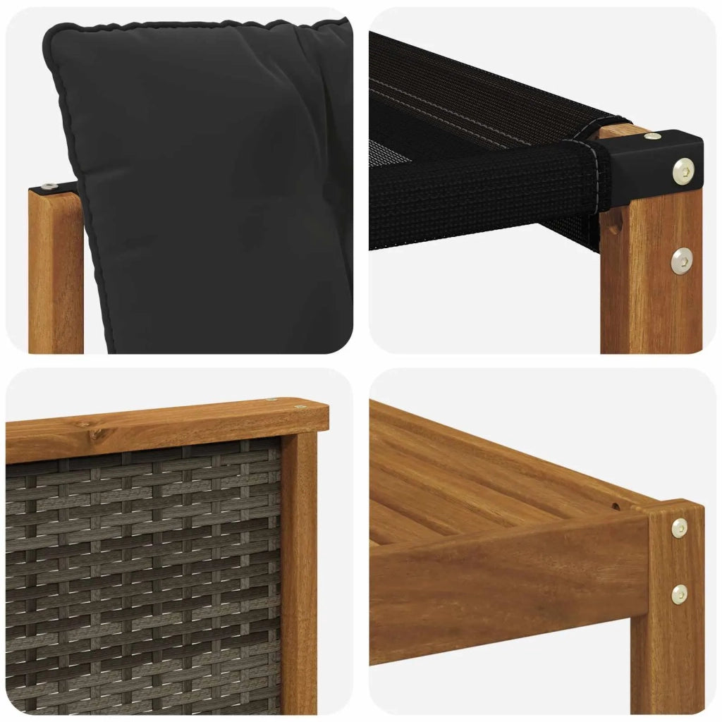Set di divani da esterno 11 pz Naturale e Nero 3382252