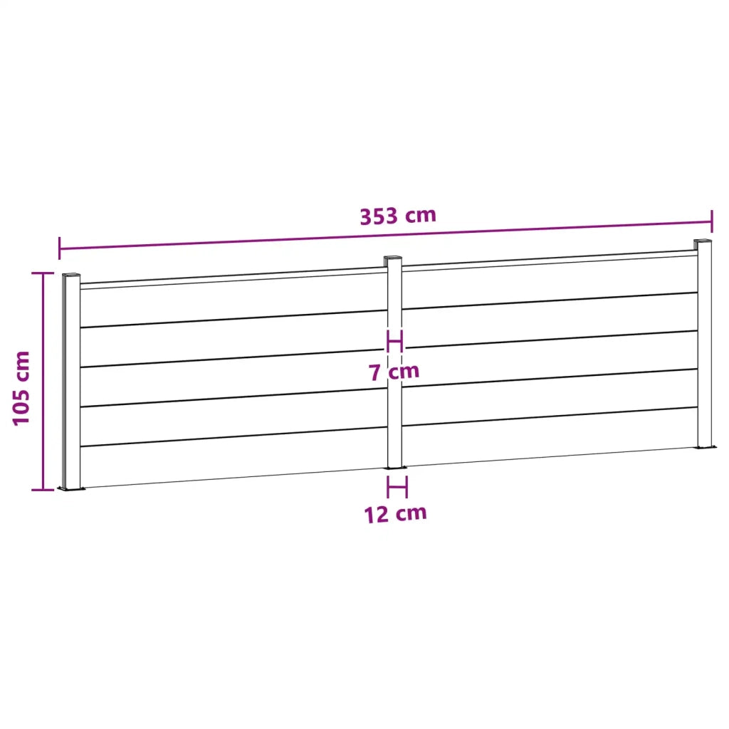 Pannello di recinzione | Recinzione da Giardino 2 pz WPC e Alluminio Marrone