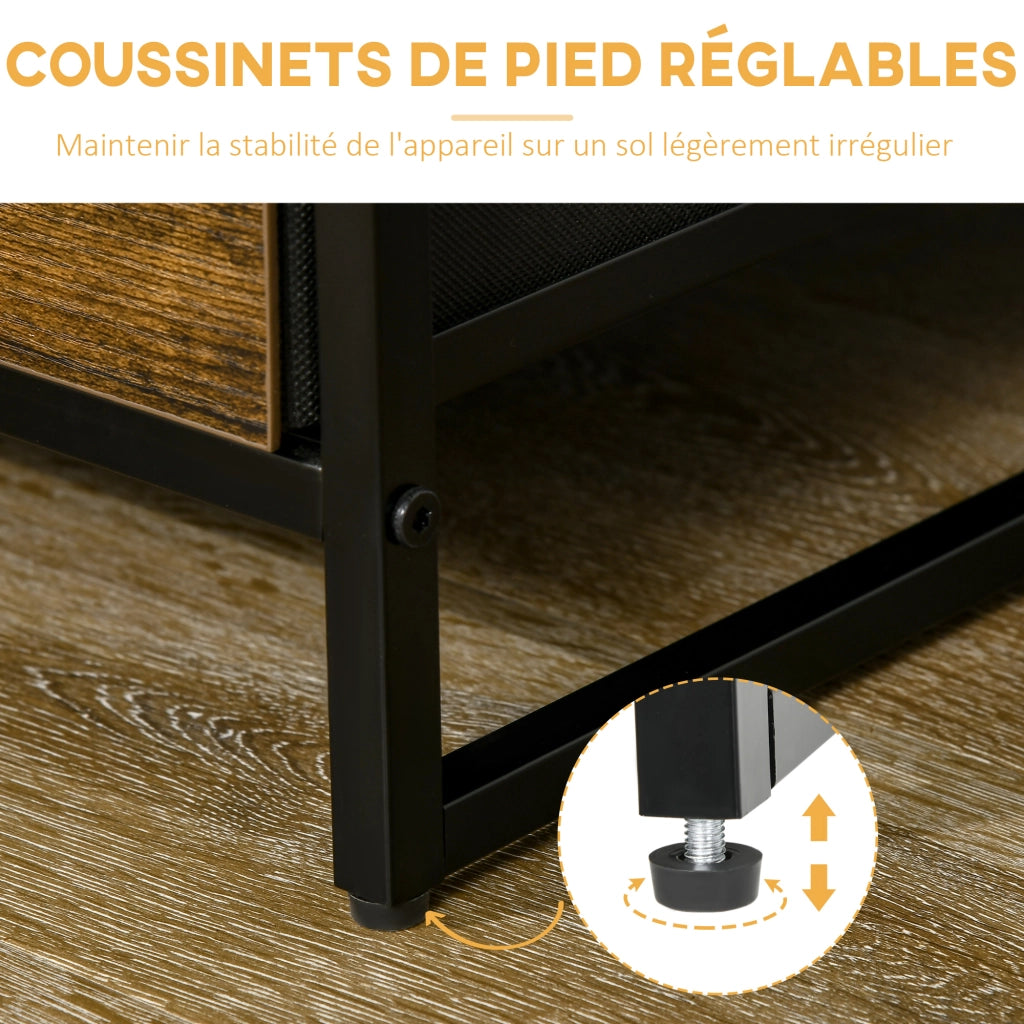 Cassettiera con 3 cassetti e ripiani stile industriale ¨C zephmum ¨C 44x40x155 cm