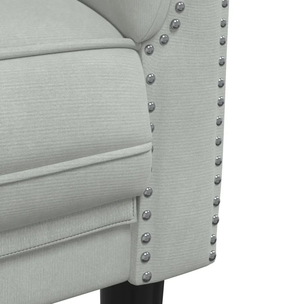 Set di Divani 3 pz Grigio Chiaro in Velluto