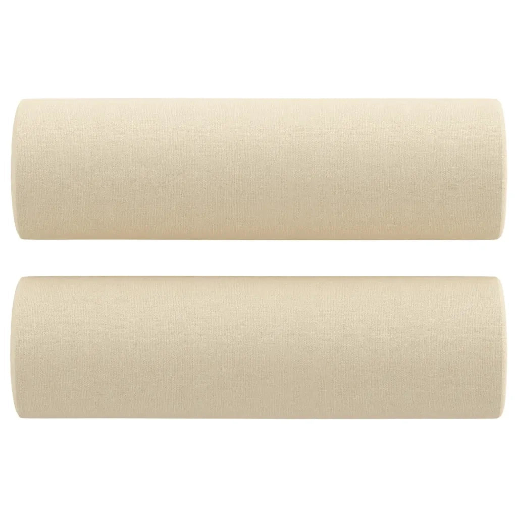 Set Divani 2 pz con Cuscini Crema in Tessuto