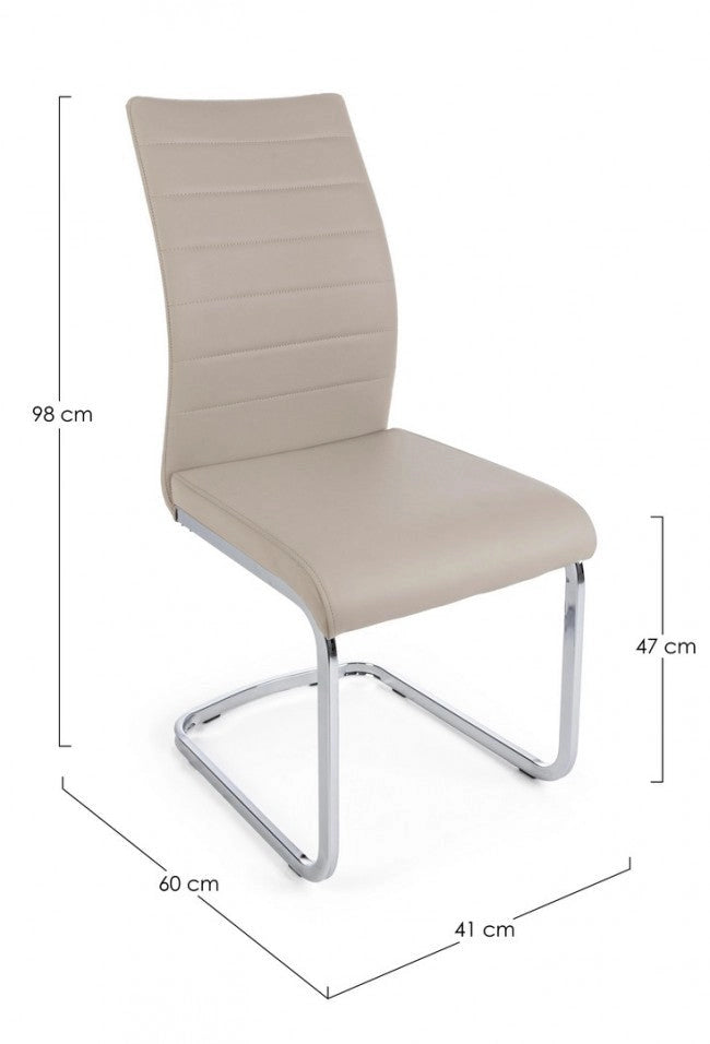Set 4 Sedie 41x60x98 cm Myra in Ecopelle Cappuccino