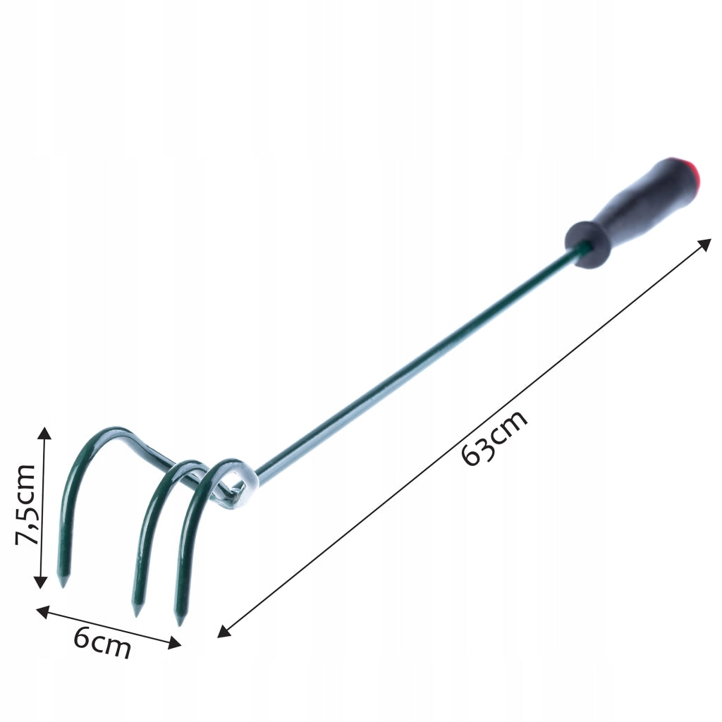 KADAX Coltivatore manuale per terreno, allentatore per giardino, 63 cm, artigli robusti, piccolo