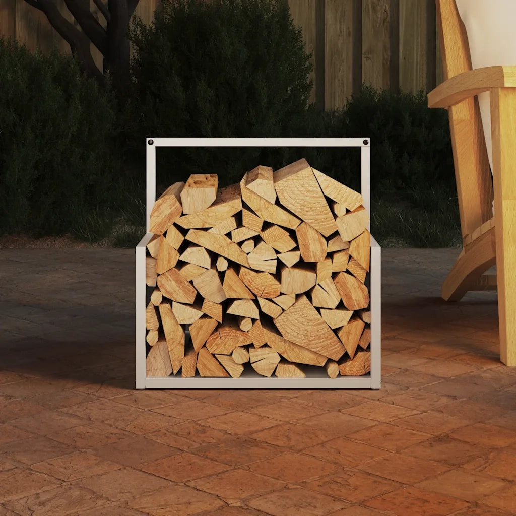 Rastrelliera per Legna da Ardere Bianca 40x40x40 cm CFW8177166