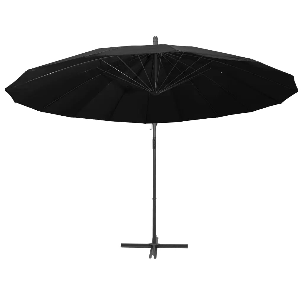 Ombrellone a Sbalzo Nero 3 m Palo in Alluminio 47226