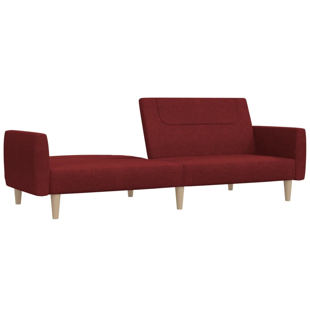 Divano Letto a 2 Posti Rosso Vino in Tessuto 375790