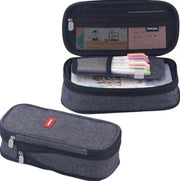 Etui Uitvouwabile Unisex con Cerniera – Borsa per Soldi per Scuola, Ufficio e Studio – Nero, Blu chiaro e Blu marino – per Adolescenti, Studenti, Donne e Uomini