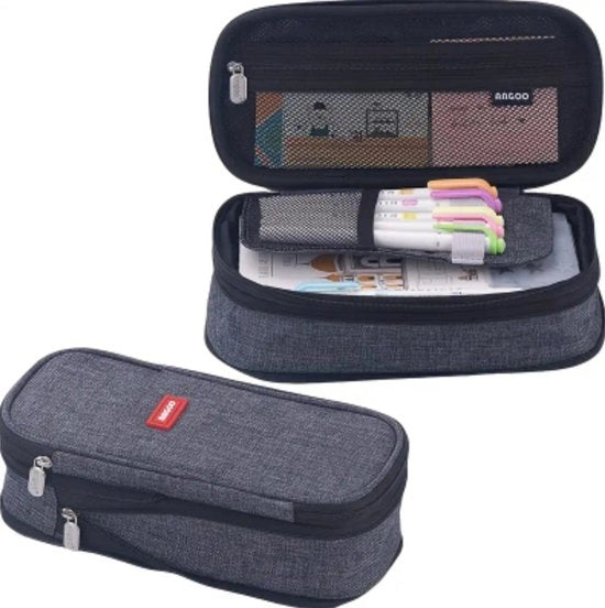 Etui Uitvouwabile Unisex con Cerniera – Borsa per Soldi per Scuola, Ufficio e Studio – Nero, Blu chiaro e Blu marino – per Adolescenti, Studenti, Donne e Uomini