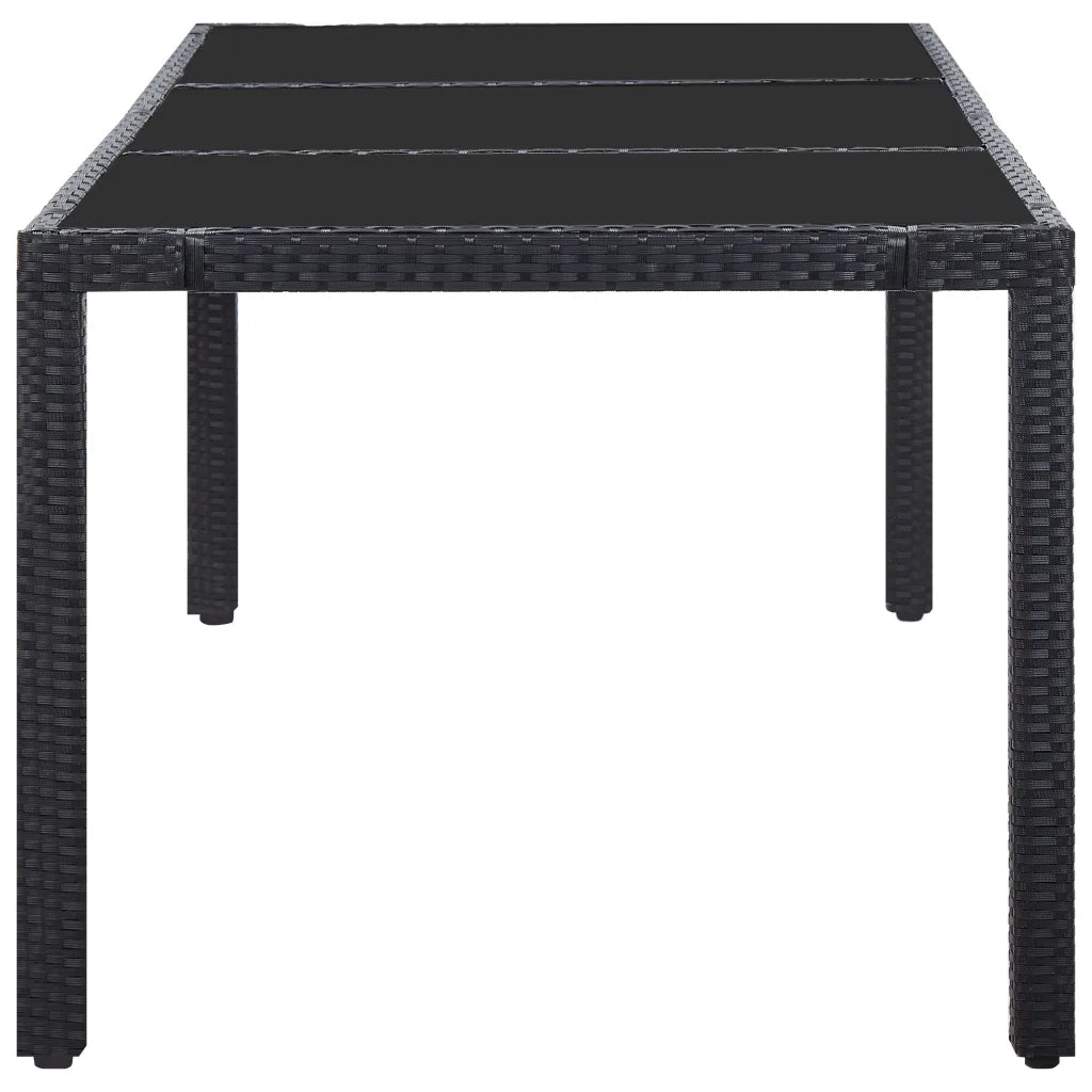 Set da Pranzo per Giardino 9 pz in Polyrattan Nero cod mxl 35122