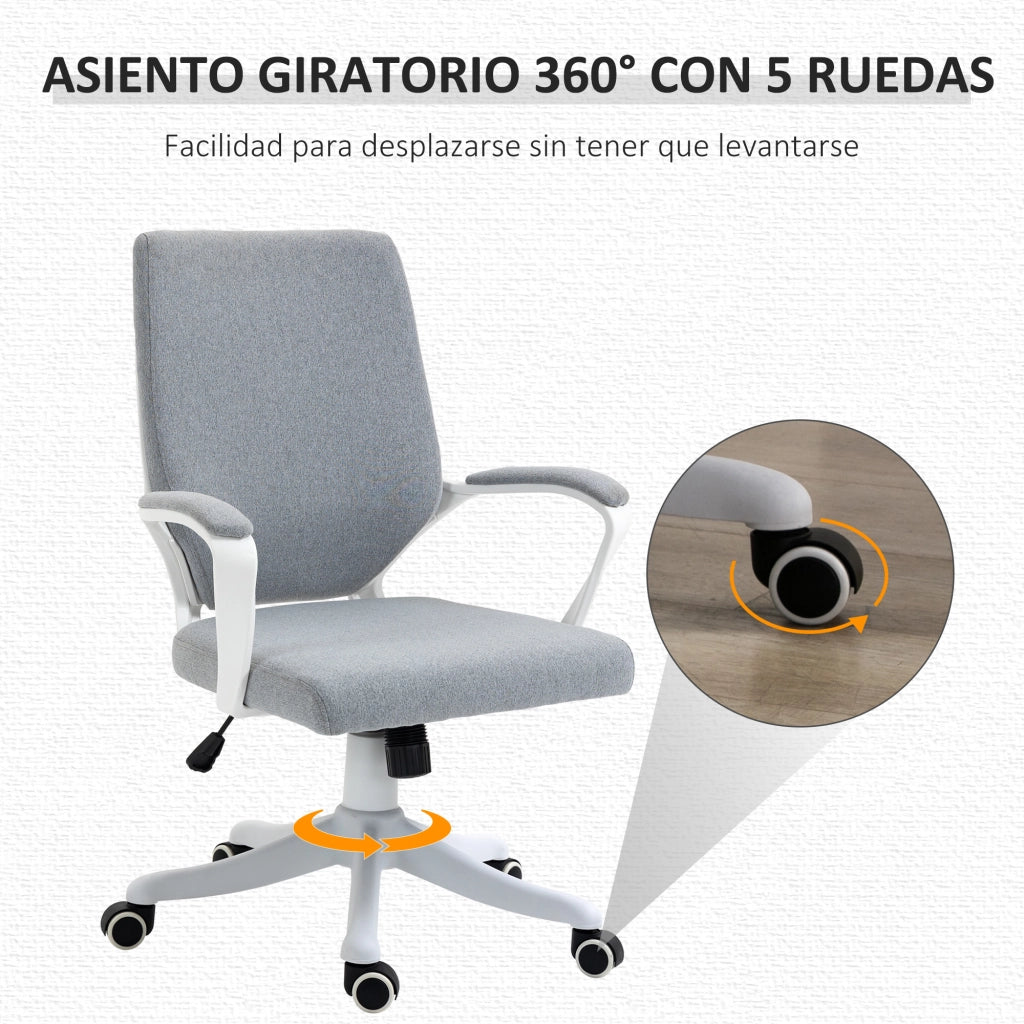 Sedia da ufficio giratoria con braccioli ¨C zephmum ¨C verde grigio, altezza regolabile, 62x69x92-100 cm
