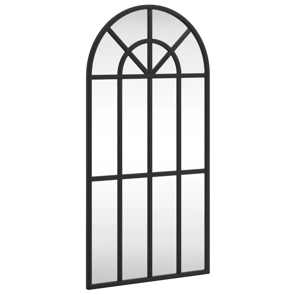Specchio da Parete Nero 30x60 cm Arco in Ferro 358624