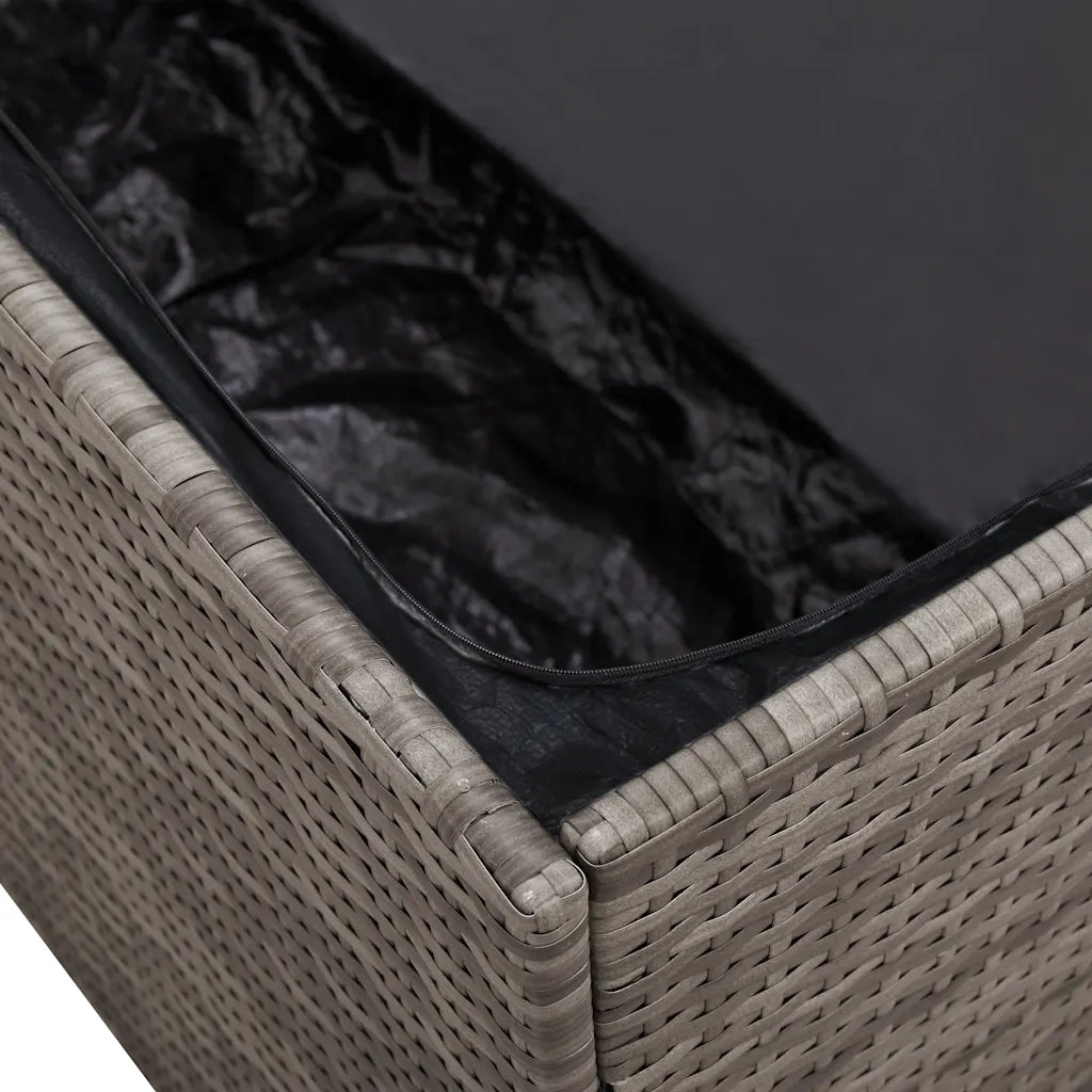 Baule da Giardino Grigio 220x50x58 cm in Polyrattan 4104076