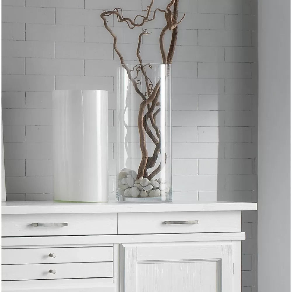 Madia credenza in legno massello 4 porte laccato bianco l.222 p.52 h.108 - Mobili 2G