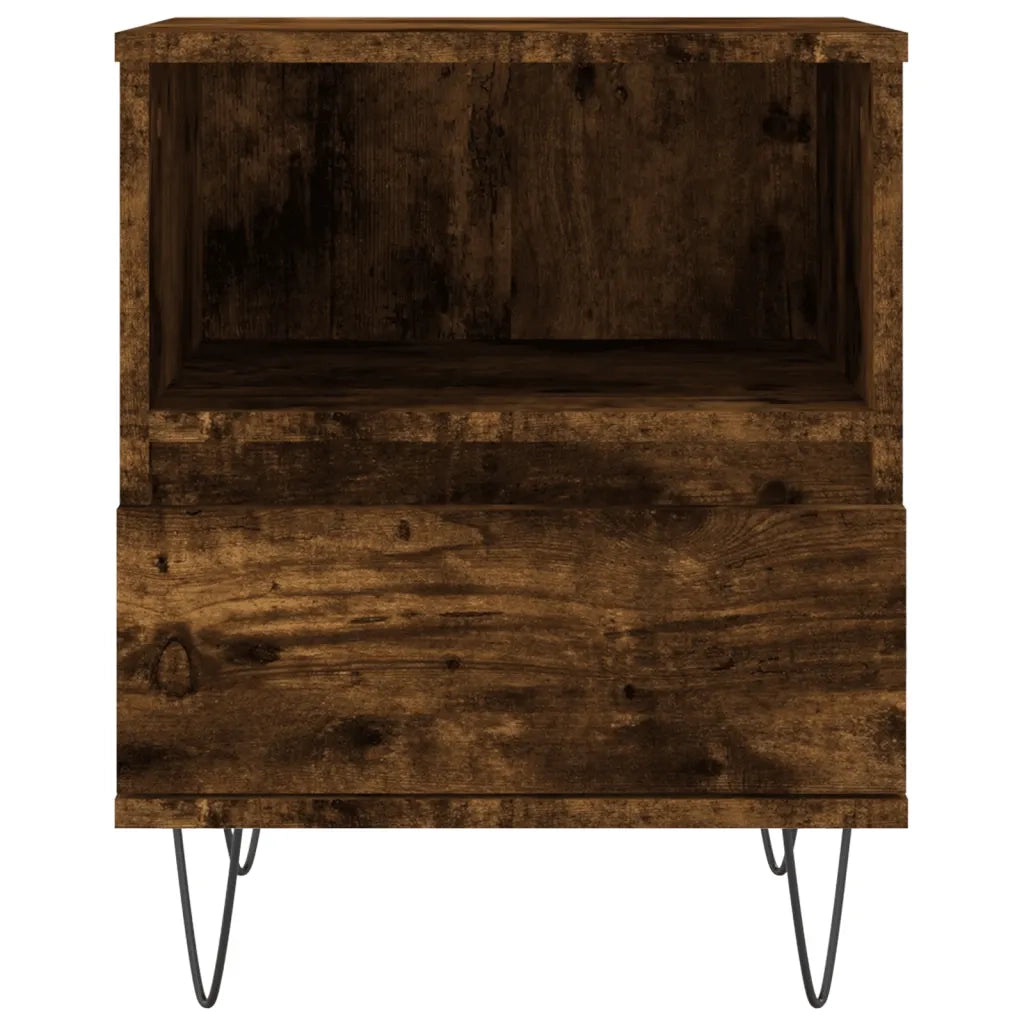 Comodino-Tavolino da notte Rovere Fumo 40x35x50 cm in Legno Multistrato 979422