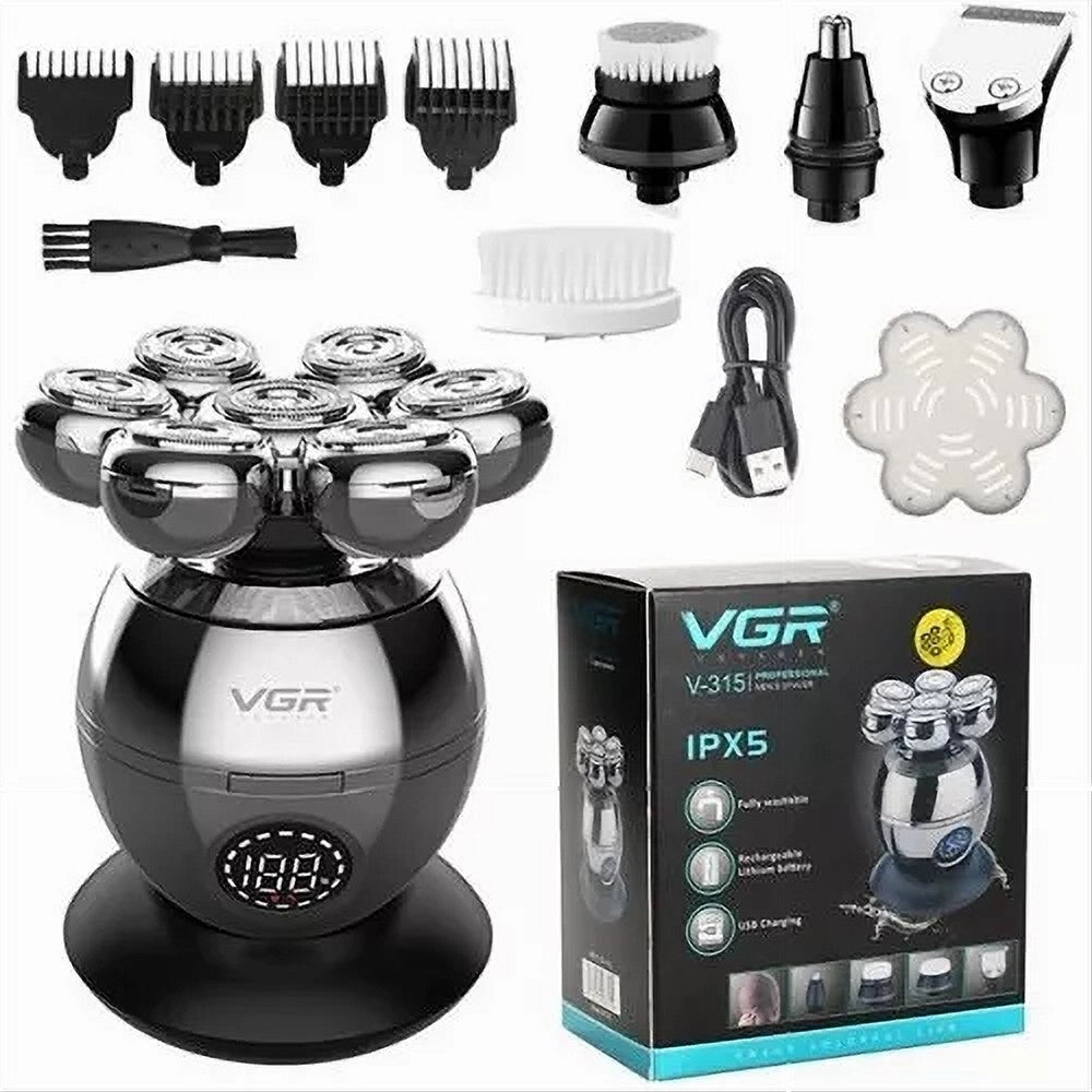 Trade Shop - Vgr V-315 Rasoio Professionale 7d Rotary Shaver Trimmer Barber Ipx5 -