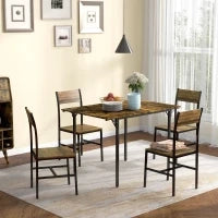 Tavolo da Pranzo a Ribalta stile Industriale per 2-4 Persone in Legno e Metallo, 120x79x79 cm, Marrone Rustico