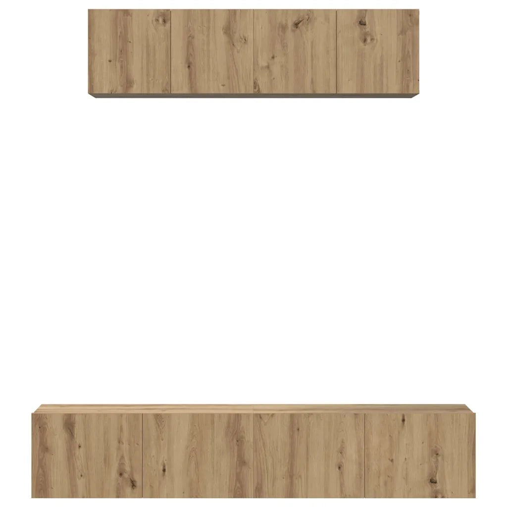 Set mobile TV 4 pcs Rovere artigianale Legno multistrato 3393362