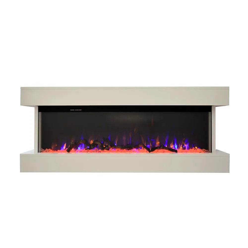Caminetto elettrico ALARO BIANCO TEMPO STYLE con cornice di legno effetto fuoco 3 colorazioni 750 - 1.500 W